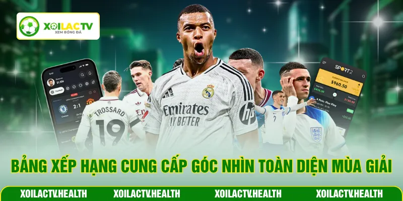 Bảng xếp hạng cung cấp góc nhìn toàn diện mùa giải